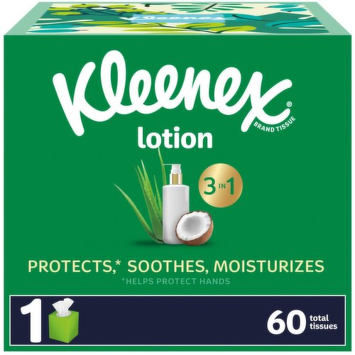 Kleenex Soothing Lotion Tissues, Coconut Oil + Aloe, 3-Ply