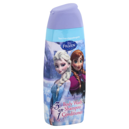 Disney Body Wash, Shampoo, Conditioner, Disney Frozen, 3-in-1, Frosted Berry Scented