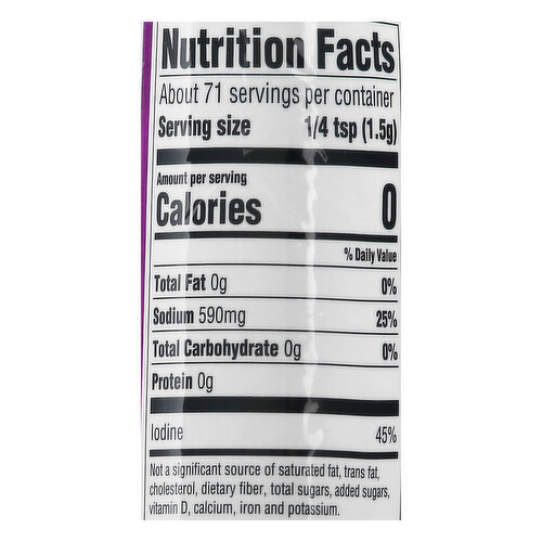 salt & pepper Nutrition Facts and Calories, Description