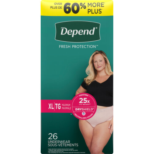 DEPEND FIT-FLEX MAXIMUM UNDERWEAR FEMALE BULK