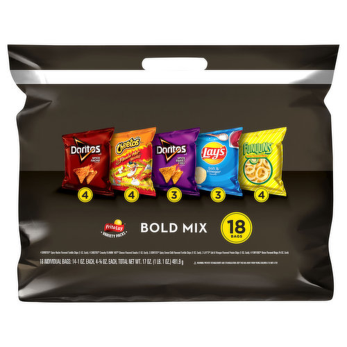 Frito Lay Snacks, Bold Mix, Variety Packs