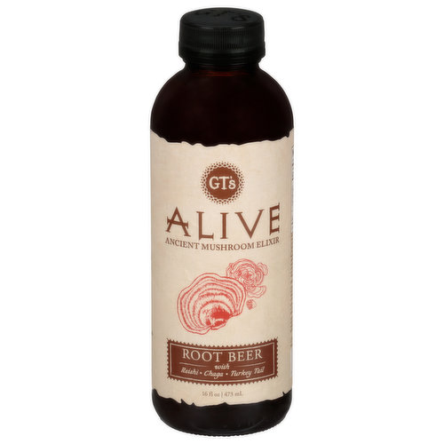 GT's Alive Ancient Mushroom Elixir, Root Beer