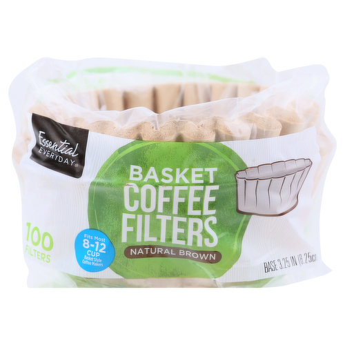 ESSENTIAL EVERYDAY Coffee Filters, Basket, Natural Brown