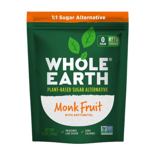 Whole Earth Sugar Alternative, Plant-Based, Monk Fruit with Erythritol