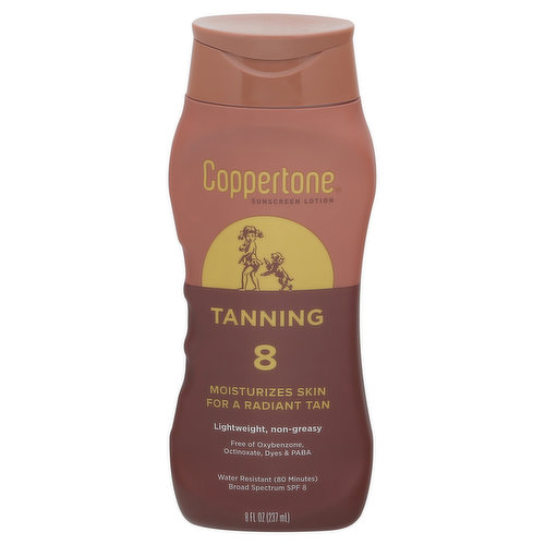 Coppertone Sunscreen Lotion, SPF 8, Tanning