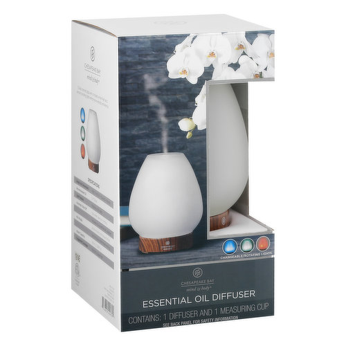 Chesapeake Bay Mind & Body Essential Oil Diffuser, Changeable/Rotating Lights