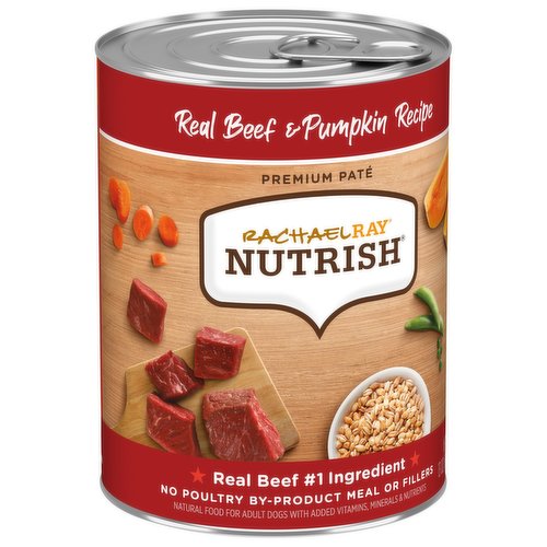 Rachael Ray Nutrish Food for Dogs, Real Beef & Pumpkin Recipe, Premium Pate