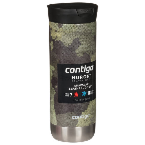 Contigo Travel Mug, Snapseal, Huron Couture, Textured Camo, 20 Ounces