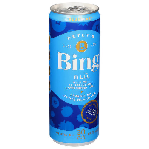 Bing Juice Beverage, Blueberry, Energizing, Blu