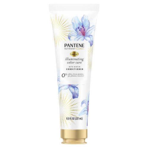 Pantene Nutrient Blends Pantene Sulfate Free Conditioner, Illuminating Conditioner with Biotin, Color Safe, 8.0 oz