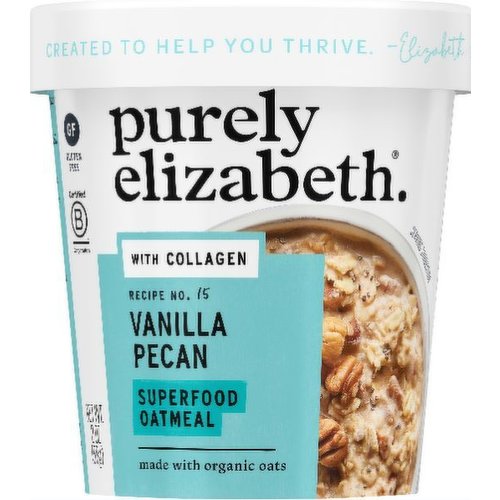 Purely Elizabeth Superfood Oatmeal, Vanilla Pecan, Recipe No. 15