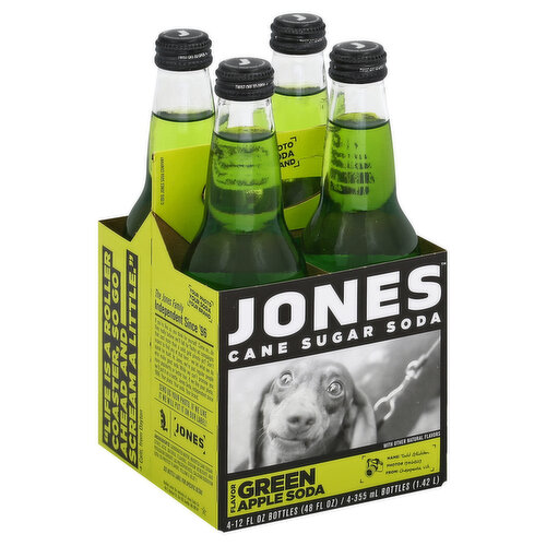 Jones Soda, Cane Sugar, Green Apple Flavor