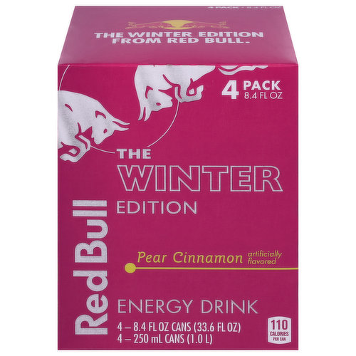 Red Bull The Winter Edition Energy Drink, Pear Cinnamon, 4 Pack