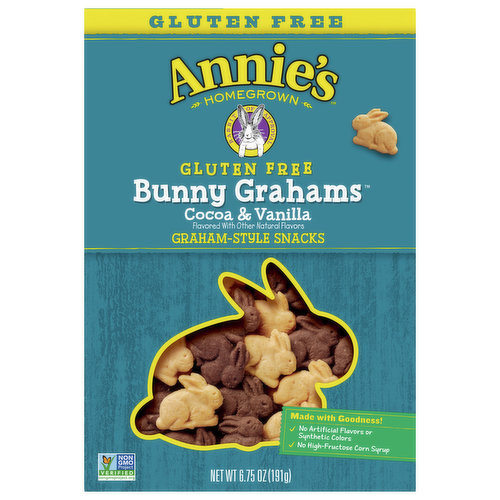 Annie's Bunny Grahams, Gluten Free, Cocoa & Vanilla