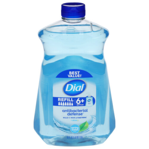 Dial Hand Soap, Antibacterial Defense, Refill, Spring Water