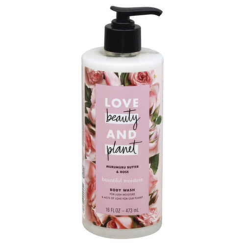 Love Beauty and Planet Body Wash, Murumuru Butter & Rose, Bountiful Moisture