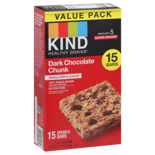 Kind Healthy Grains Granola Bars, Dark Chocolate Chunk, Value Pack