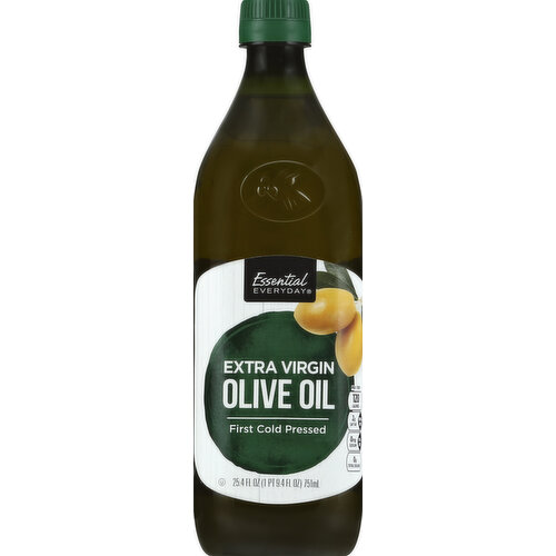 First cold pressed. Per 1 tbsp: 120 calories; 2 g sat fat (10% DV); 0 mg sodium (0% DV); 0 g total sugars. Gluten free. 100% Quality Guaranteed: Like it or let us make it right. That's our quality promise. 877-932-7948. essentialeveryday.com. Product contains oil from Italy, Spain, Tunisia, Turkey, Morocco and Argentina.