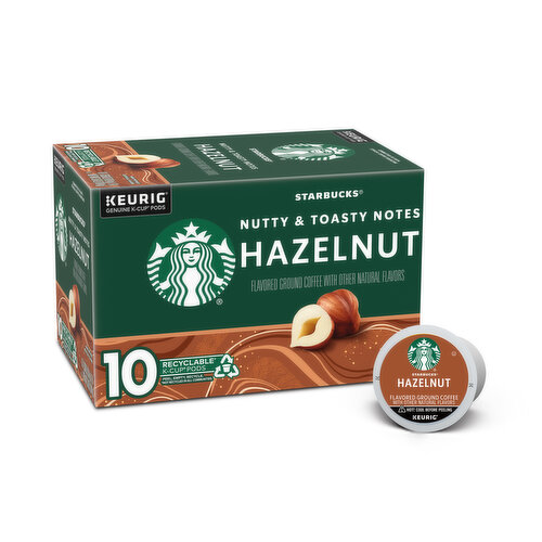 Starbucks K-Cup Coffee Pods, Hazelnut Naturally Flavored