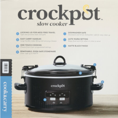 Crock Pot 4 Quart Black Manual Slow Cooker