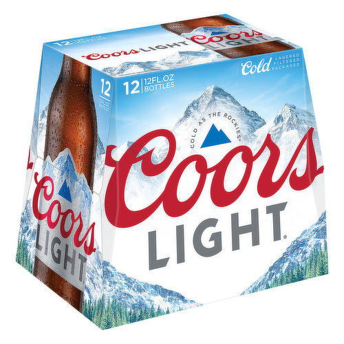 Cold. Lagered. Filtered. Packaged. Cold as the rockies. Corn syrup is used as part of the brewing process only. Coors Light never uses high fructose corn syrup. coorlight.com. We are committed to providing quality products. If you have any comments, please call us at 1-800-642-6116, or write to us at: Coors Brewing Co. Golden, Colorado 80401. Coors recycles. Alc./vol. 4.2%. 8.4