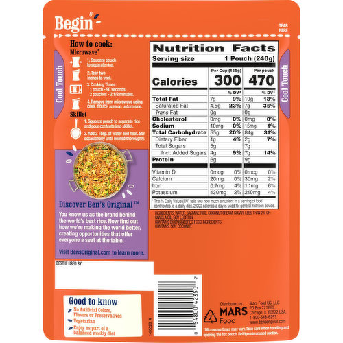 Ben's Original Ready Rice Rice, Coconut Jasmine