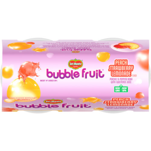 Bubble Fruit®, Peach Strawberry Lemonade Fruit Cup Snacks