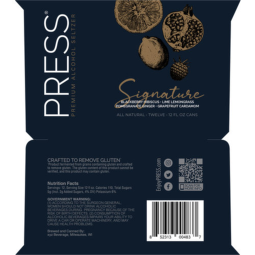 PRESS Premium Alcohol Seltzer