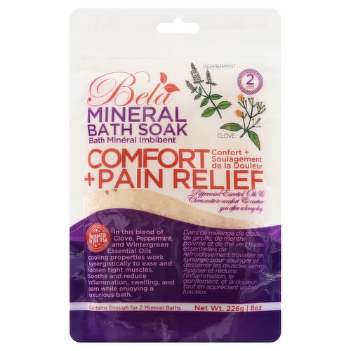 Bela Mineral Bath Soak, Comfort + Pain Relief