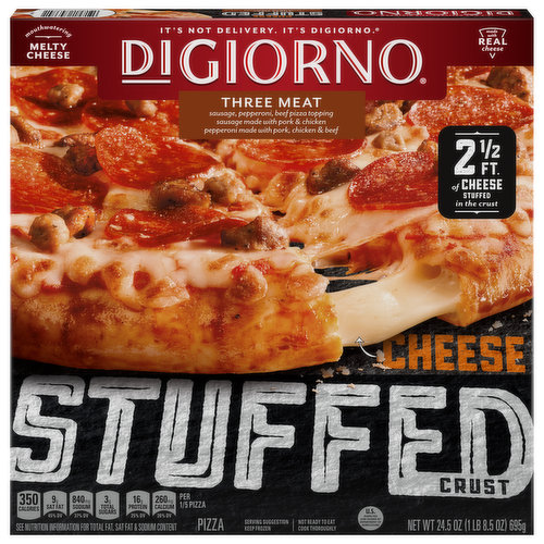 DiGiorno Pizza, Cheese Stuffed Crust, Three Meat