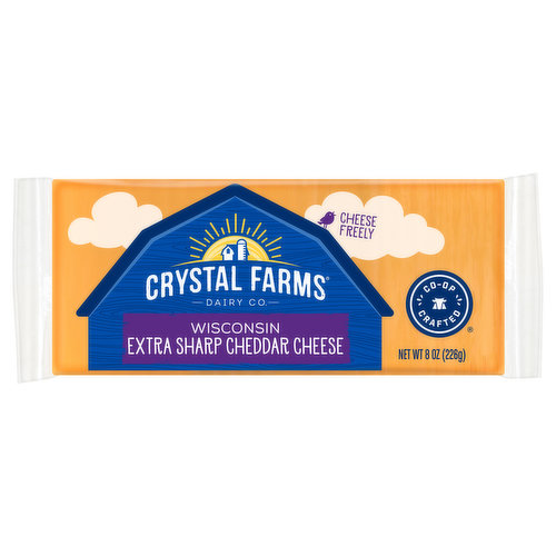 Cheese freely. Co-op crafted. Crystal Farms for Farm and Family. Lear more about our support of Farm and Family at crystalfarmscheese.com.