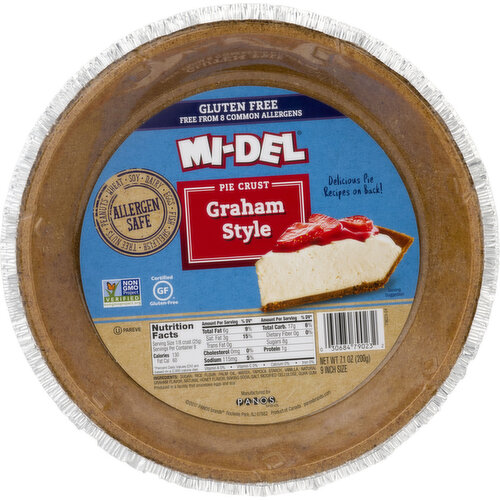 Mi-Del Pie Crust, Gluten Free, Graham Style, 9 Inch