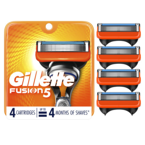 Gillette Fusion5 Razor Refills for Men, 4 Razor Blade Refills