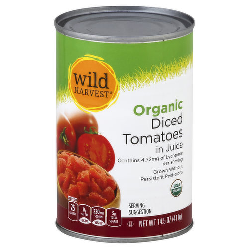 Wild Harvest Tomatoes, Organic, in Juice, Diced