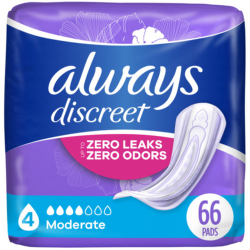 Always Discreet Discreet Moderate Absorbency, Regular Length