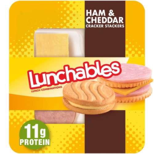 Lunchables Ham & Cheddar Cheese Cracker Stackers Snack Kit with Vanilla Creme Cookies