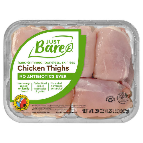 Just Bare Chicken Thighs, Skinless, Boneless