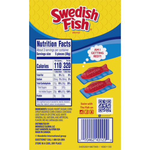 Diet info for Swedish Fish Mini Red White & Blue Soft & Chewy