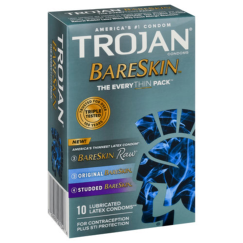 Trojan BareSkin Latex Condoms, Lubricated