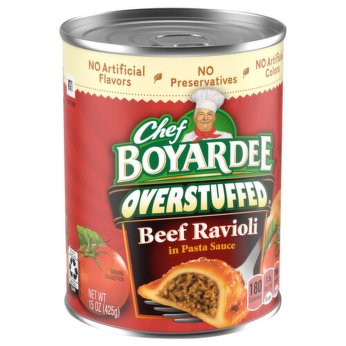 Chef Boyardee Overstuffed Beef Ravioli in Pasta Sauce