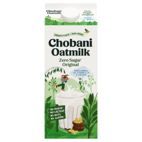 Chobani Oatmilk, Zero Sugar, Original