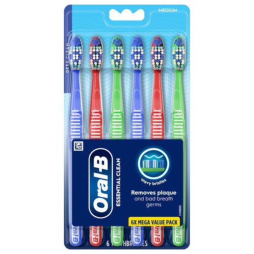 Oral-B Toothbrushes, Medium, 6 Mega Value Pack