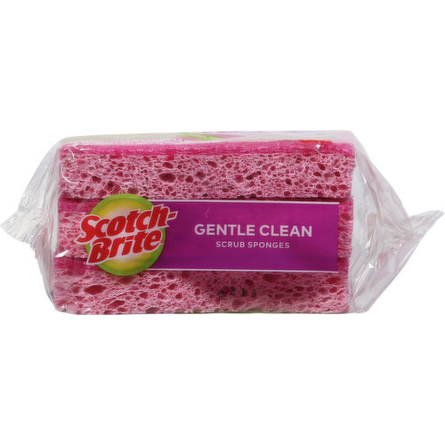 Scotch-Brite Scrub Sponges, Gentle Clean, 3 Pack