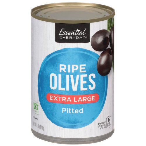 Essential Everyday Olives, Ripe, Extra Large, Pitted