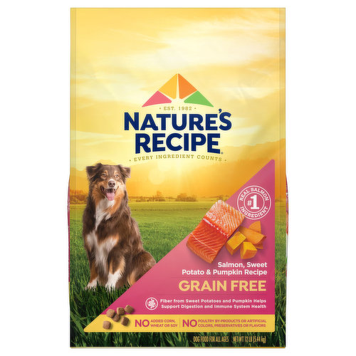 Nature's Recipe Dog Food, Natural, Grain Free, Salmon, Sweet Potato & Pumpkin Recipe