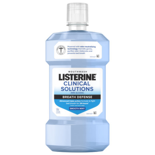 Listerine Mouthwash, Breath Defense, Smooth Mint