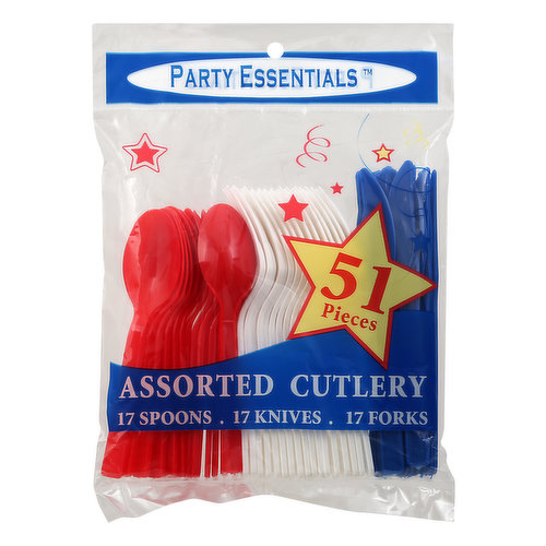 Party Essentials Cutlery, Patriotic, Assorted