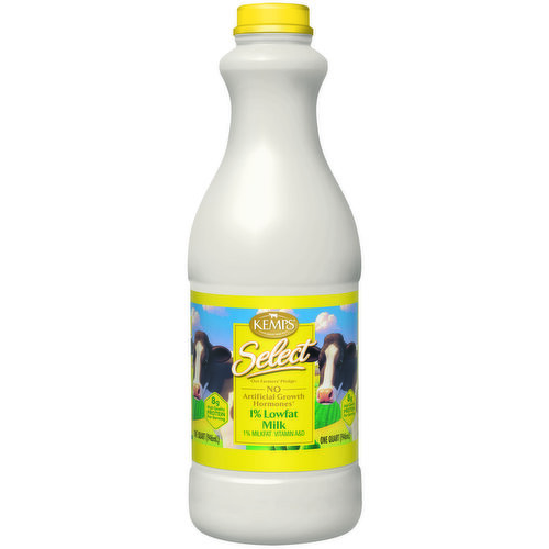 Kemps Kemps Select 1% Lowfat Milk 1 Quart Bottle