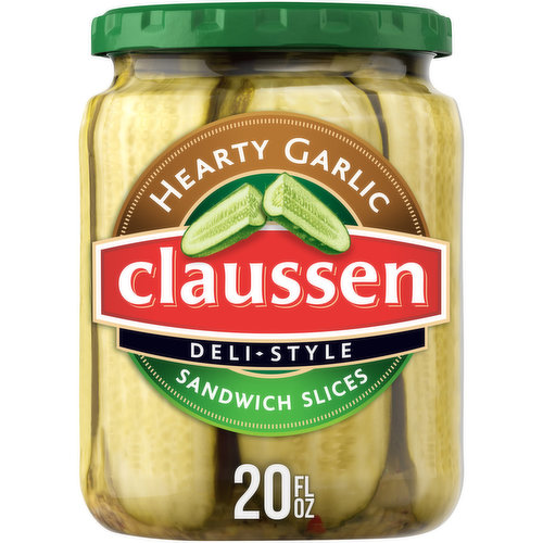 Claussen Hearty Garlic Deli-Style Sandwich Pickle Slices