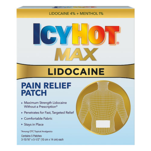 Icy Hot Max Pain Relief Patch, Lidocaine